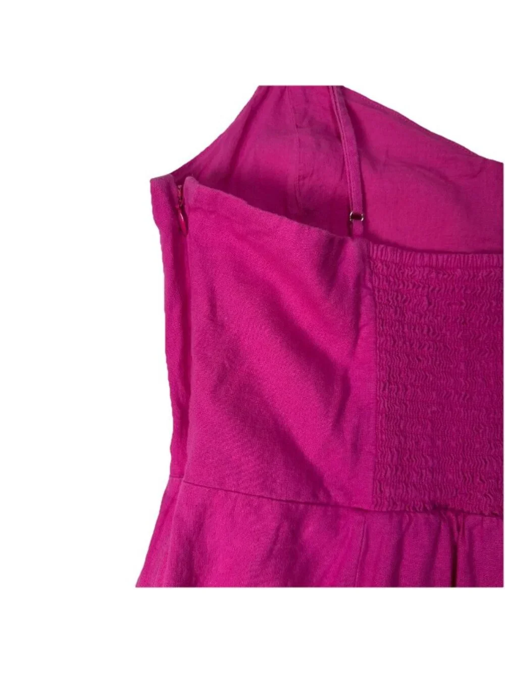 J.CREW Pink Linen Blend Slip Dress Midi Strappy V-Neck Size 10 Sheath Vacation
